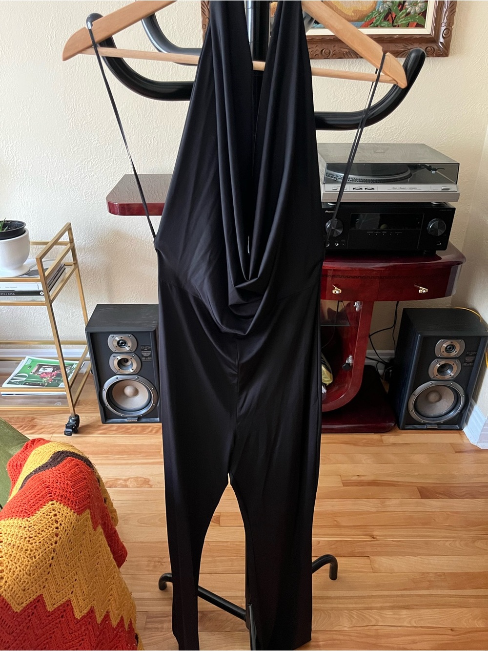 Zara Black Draped Halter Jumpsuit